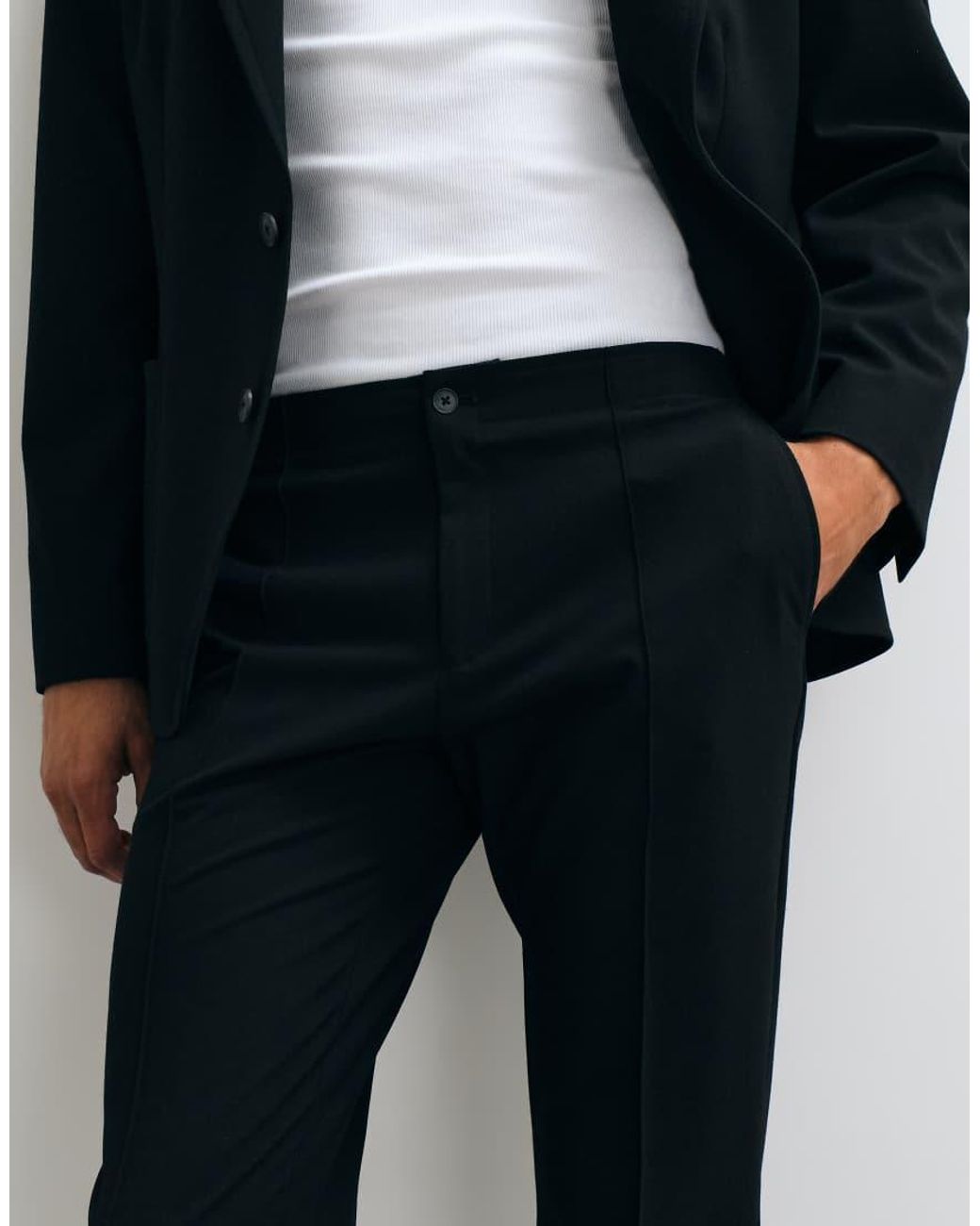 ASOS Black Stretch Crease Resistant Slim Suit Pants for men