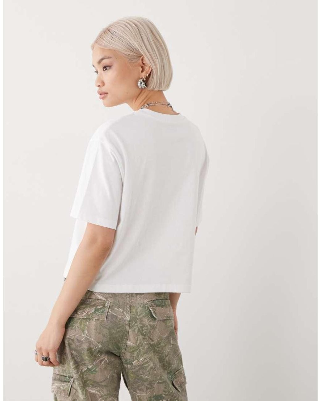 Collusion White Boxy Short Sleeve T-shirt