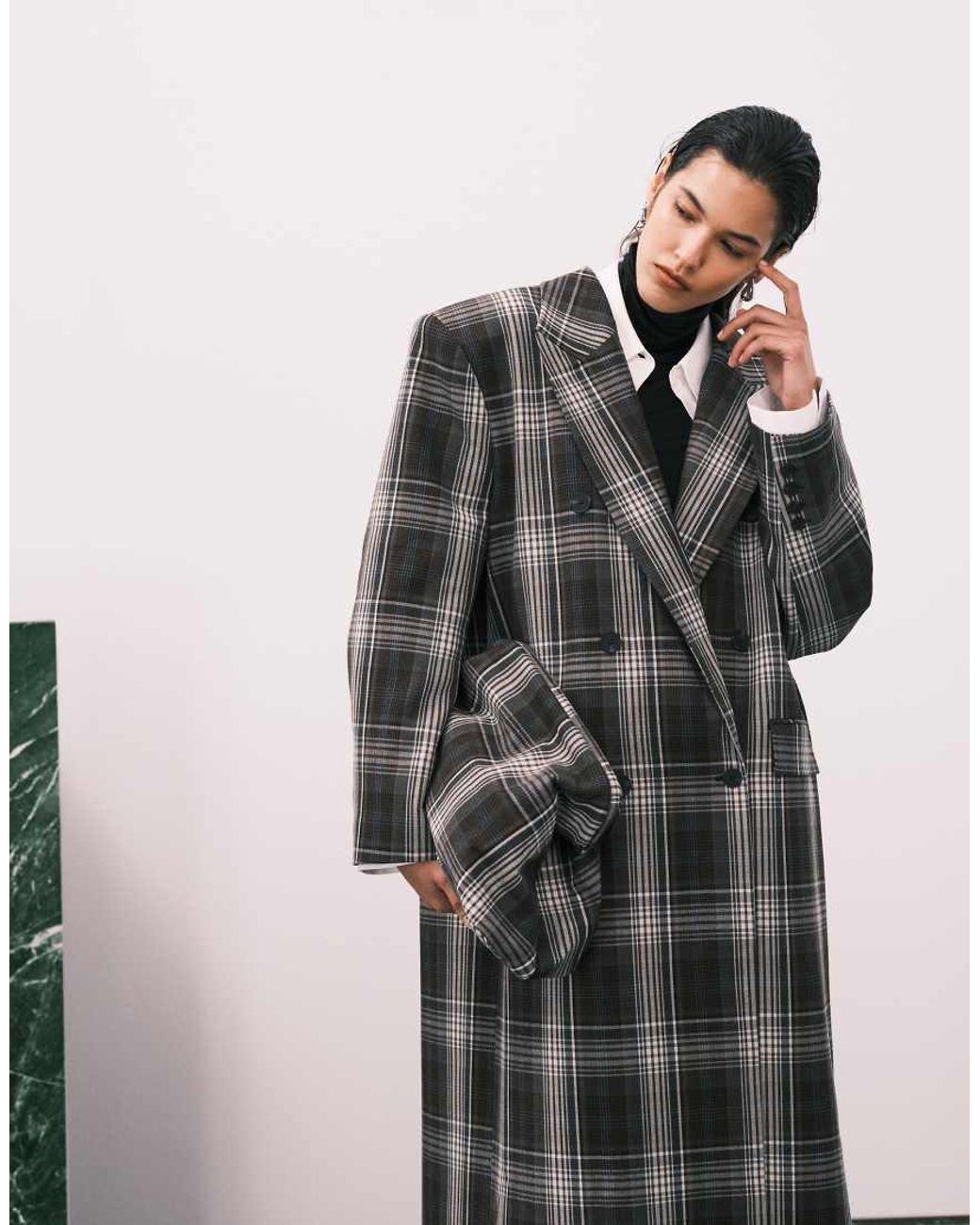 ASOS Multicolor Long Line Double Breasted Jacket