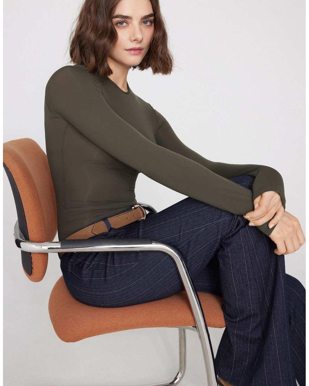 Tezenis Gray Long-Sleeved Lightweight Microfibre Body