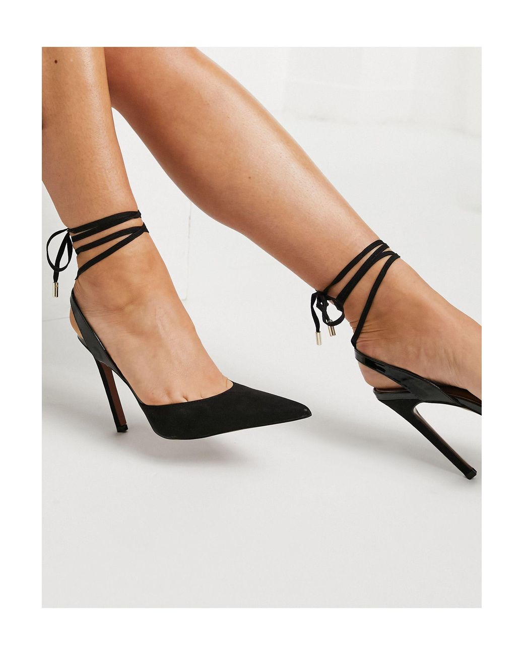 ASOS – pally – high heels mit hoher schnürung in Schwarz | Lyst DE