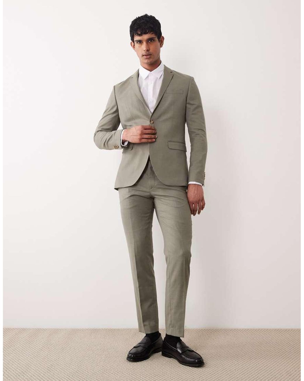 Jack & Jones Gray Slim Fit Suit Blazer for men