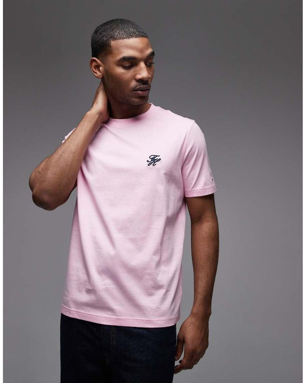 Tommy Hilfiger Pink Script Monogram T-Shirt for men