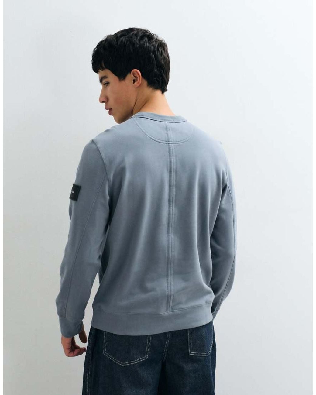 Calvin Klein Blue Terry Badge Sweatshirt for men
