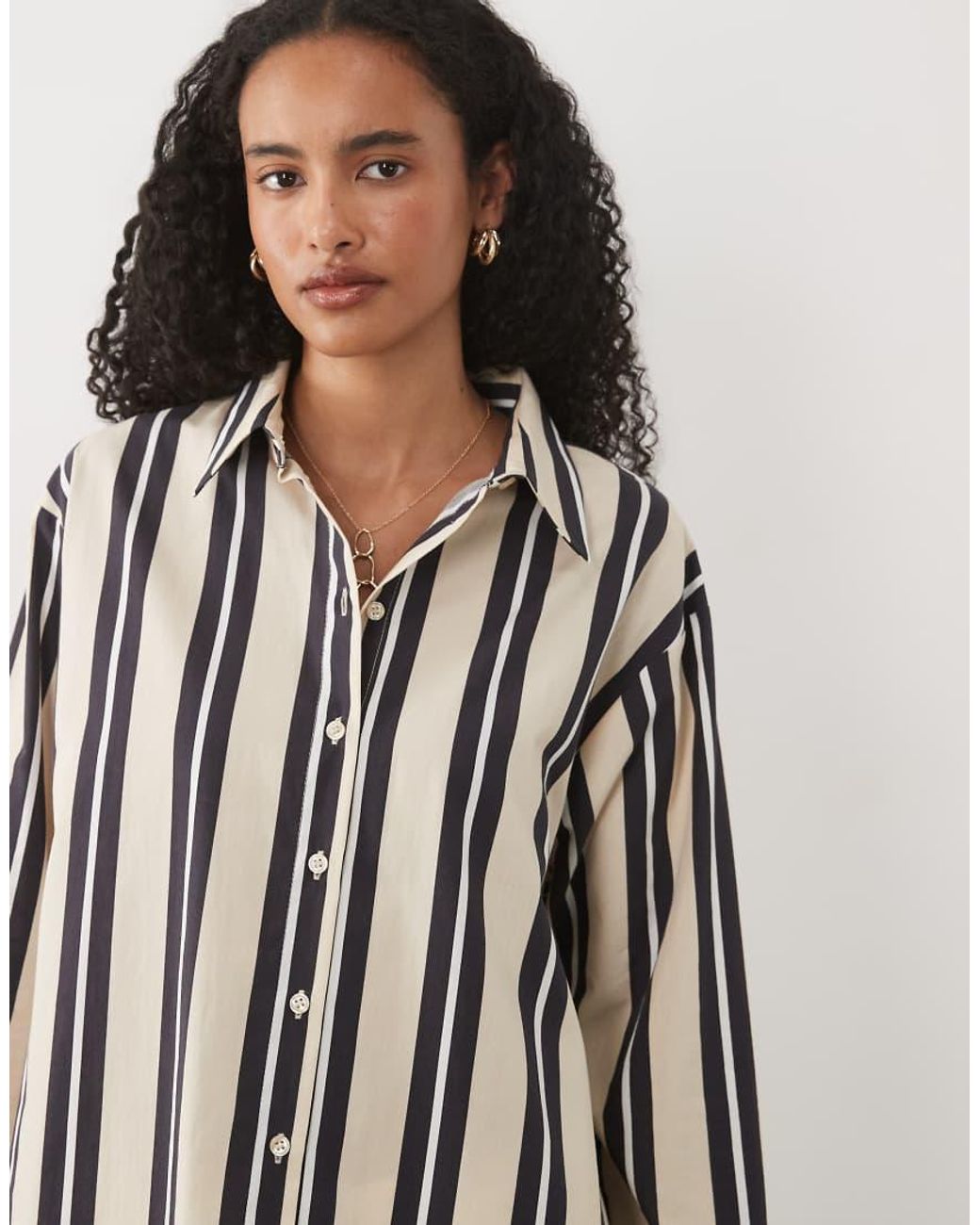 ASOS White Stripe Oversized Shirt