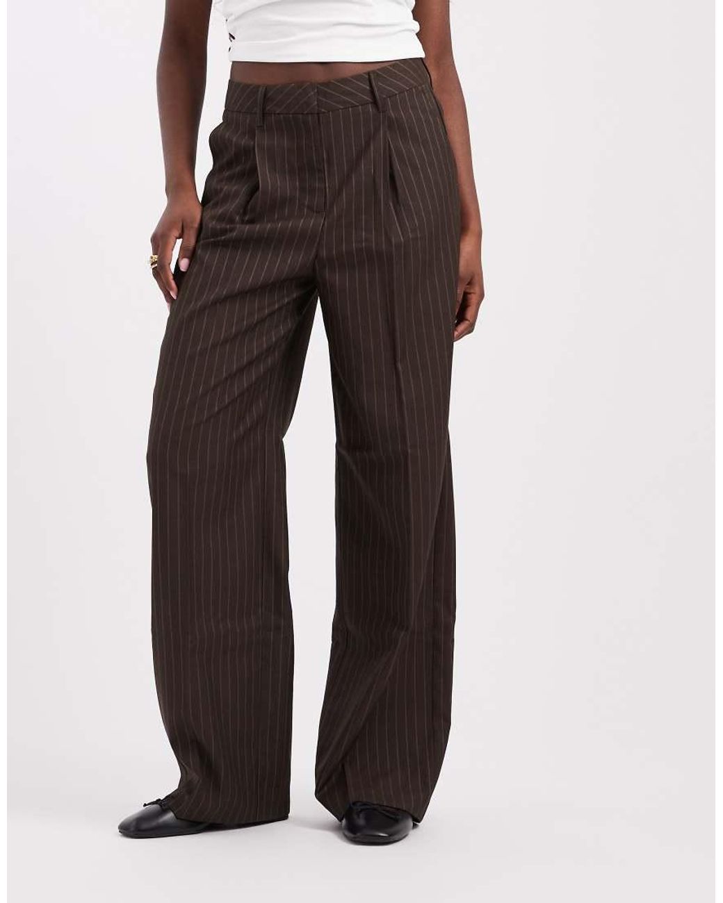 JJXX Multicolor Wide Leg Tailored Trouser With Pinstripe