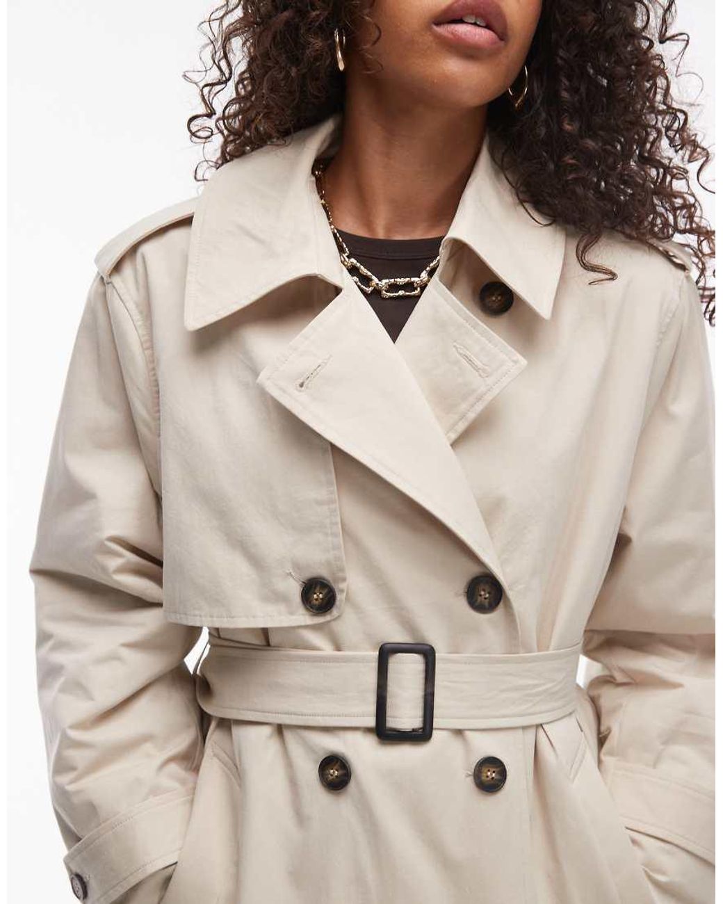 double breasted tie waist trench coat topshop