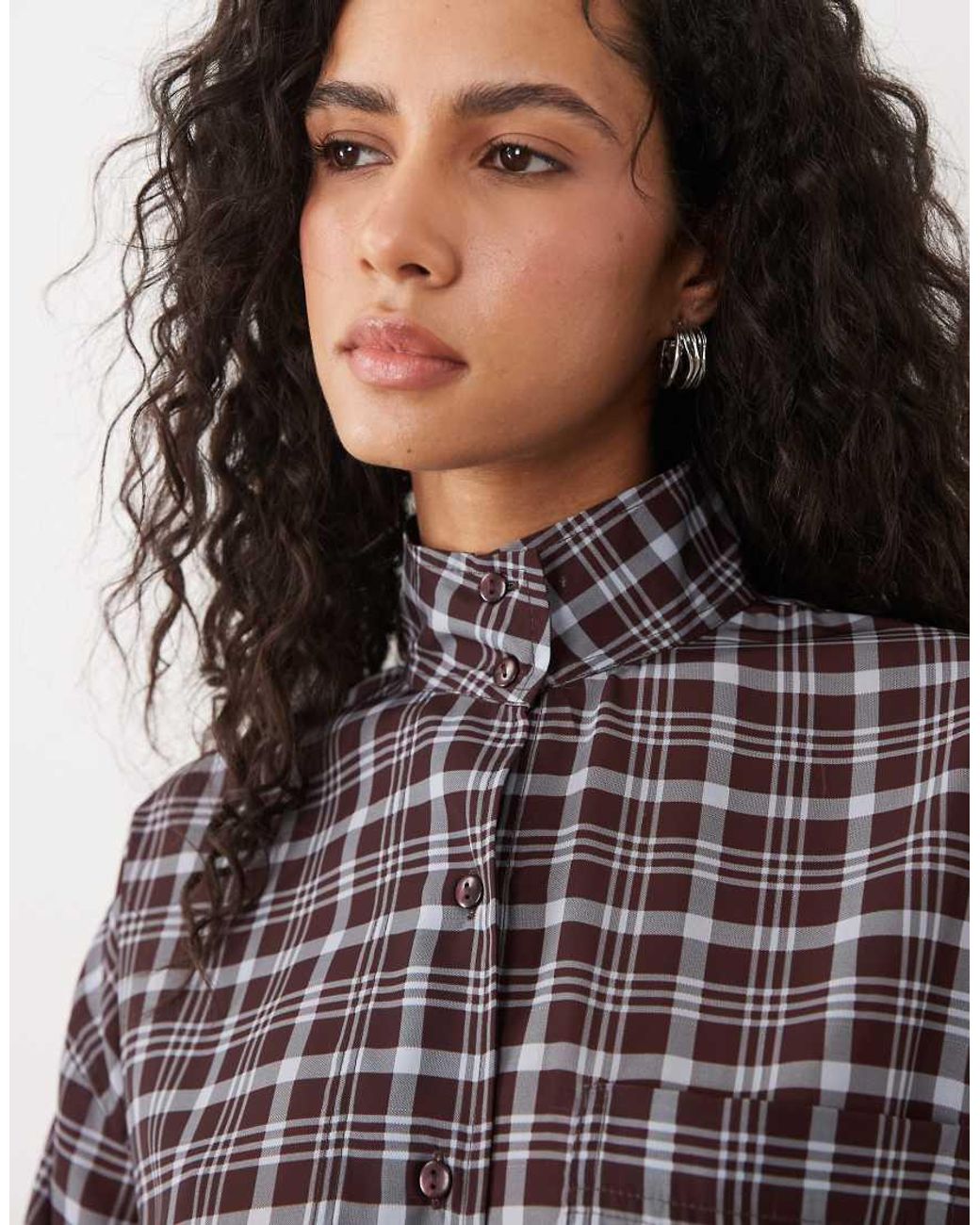 ASOS Gray Funnel Neck Shirt