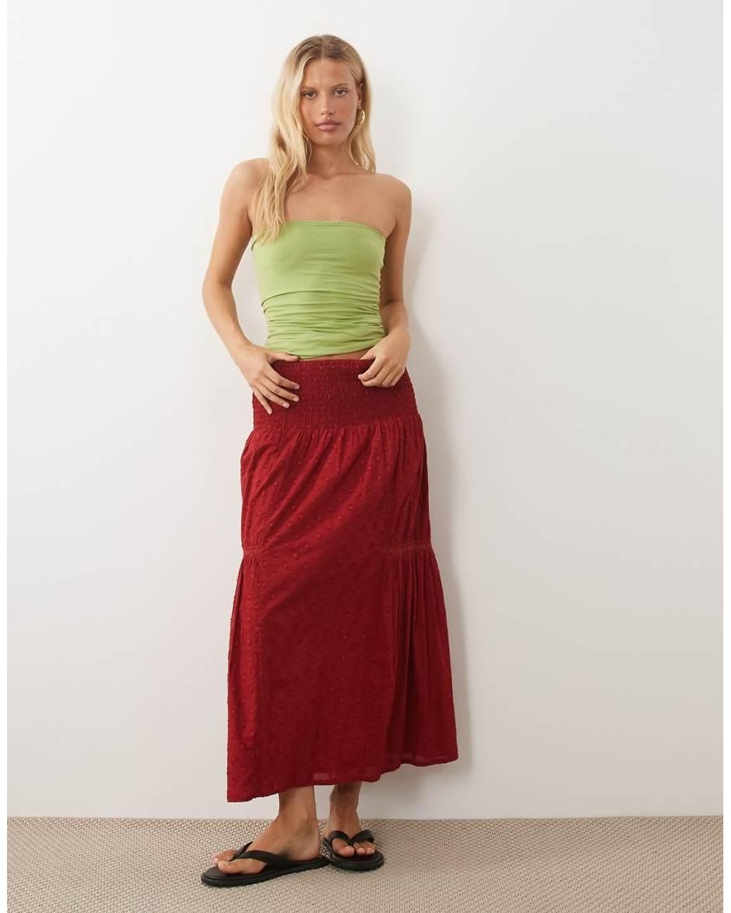 Wednesday's Girl Wednesdays Girl Tiered Midaxi Skirt