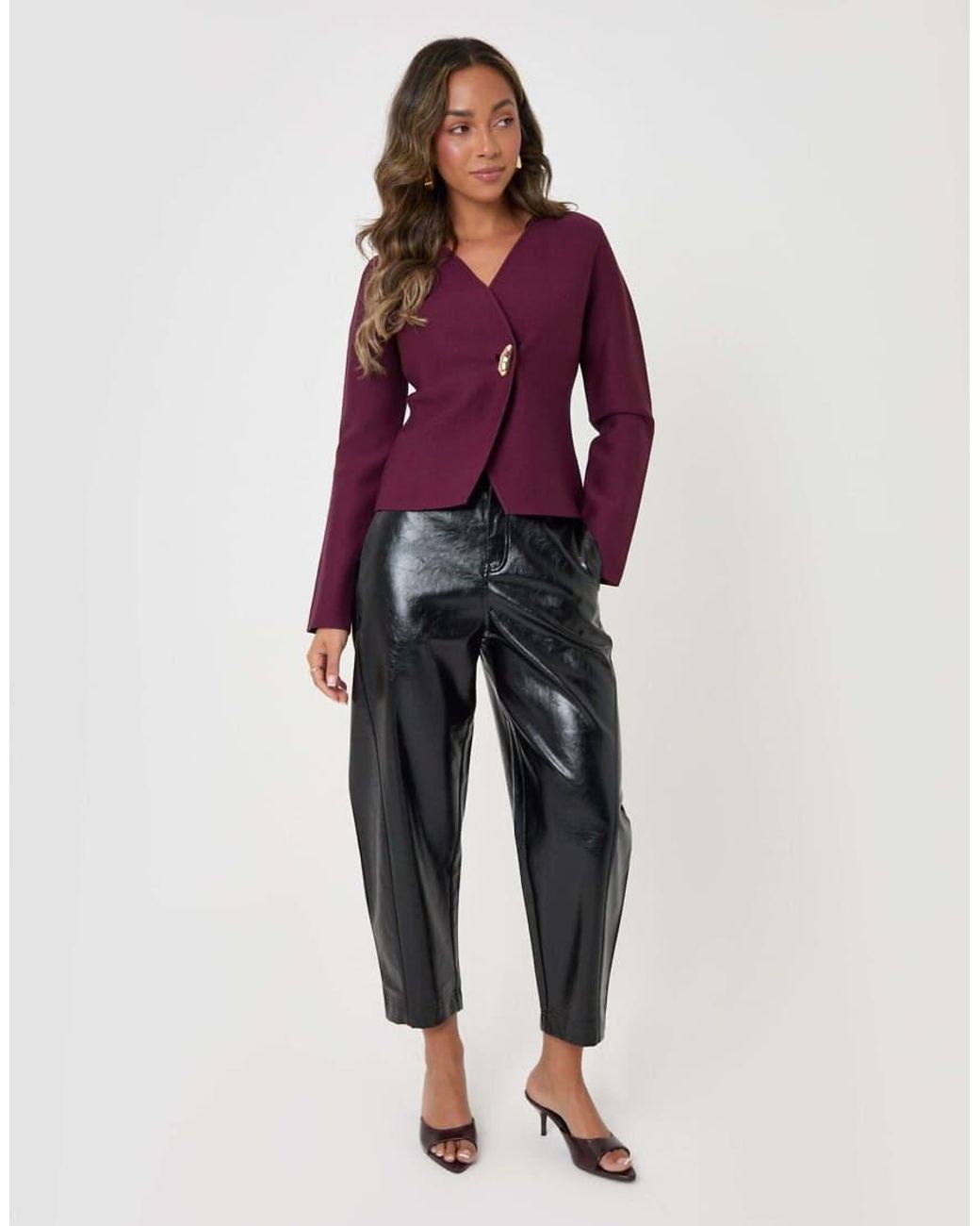 Threadbare Purple Button V-Neck Cardigan