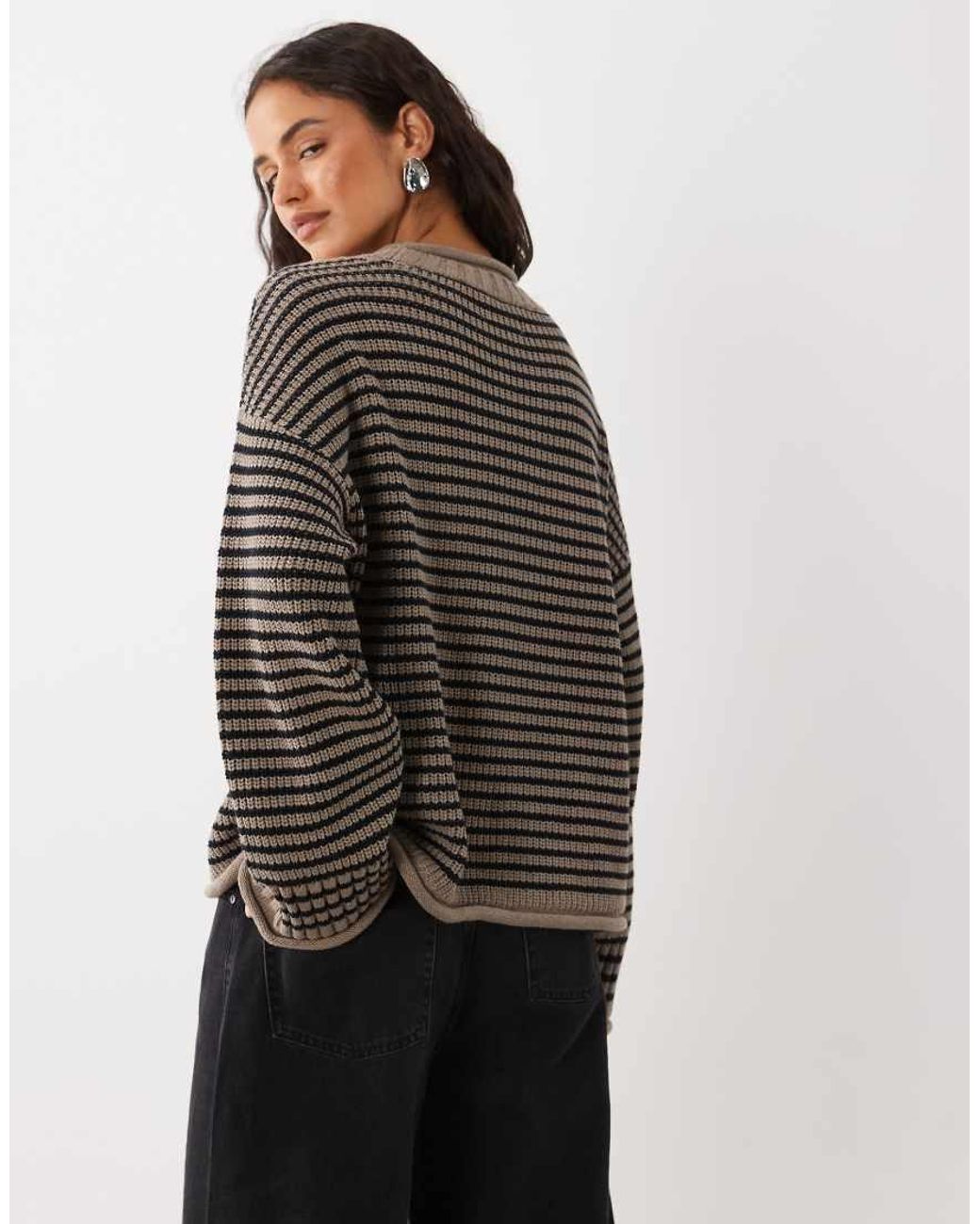 Abercrombie & Fitch Gray Knitted Slouchy Jumper