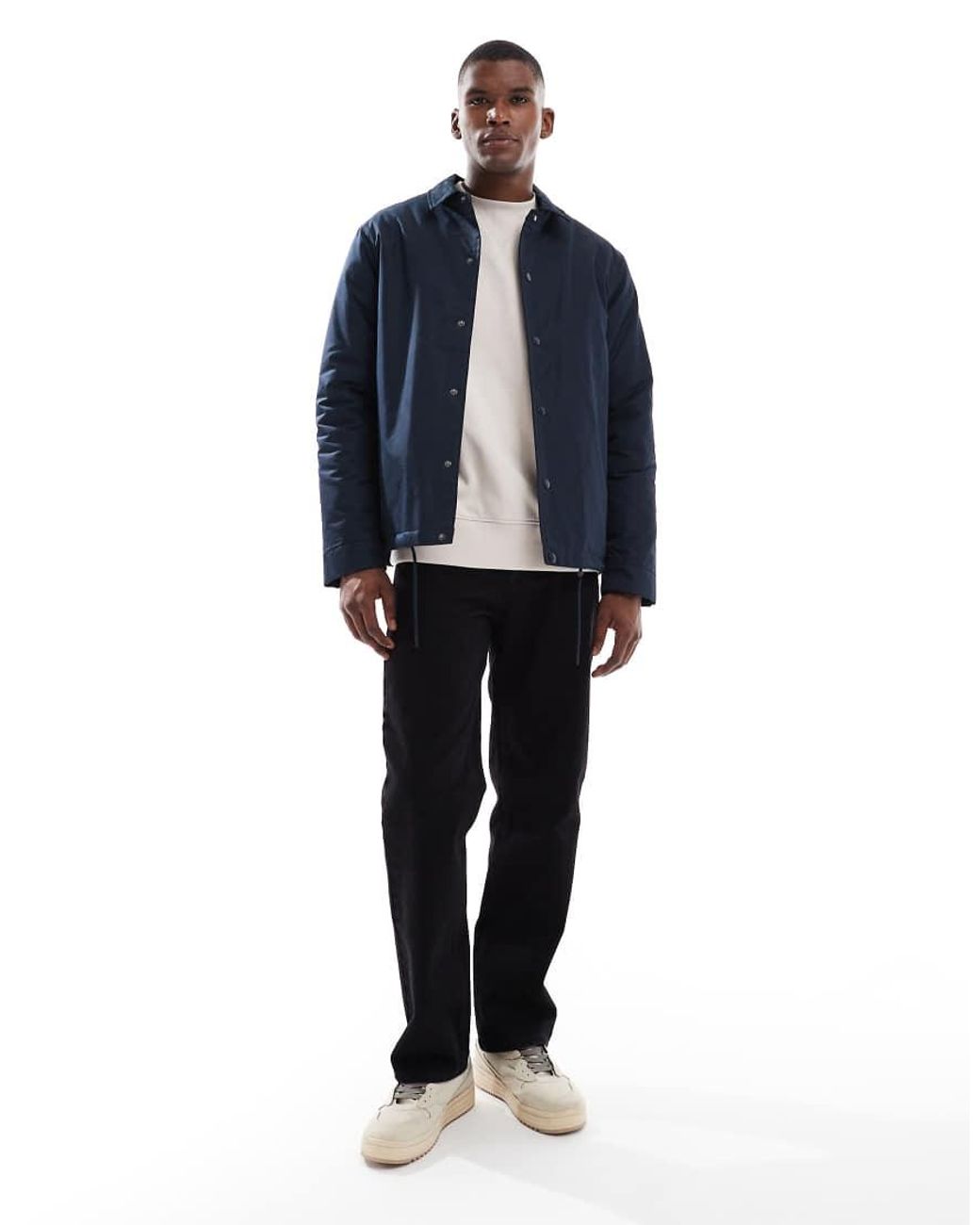 New Look Blue Padded Coach Jacket for men