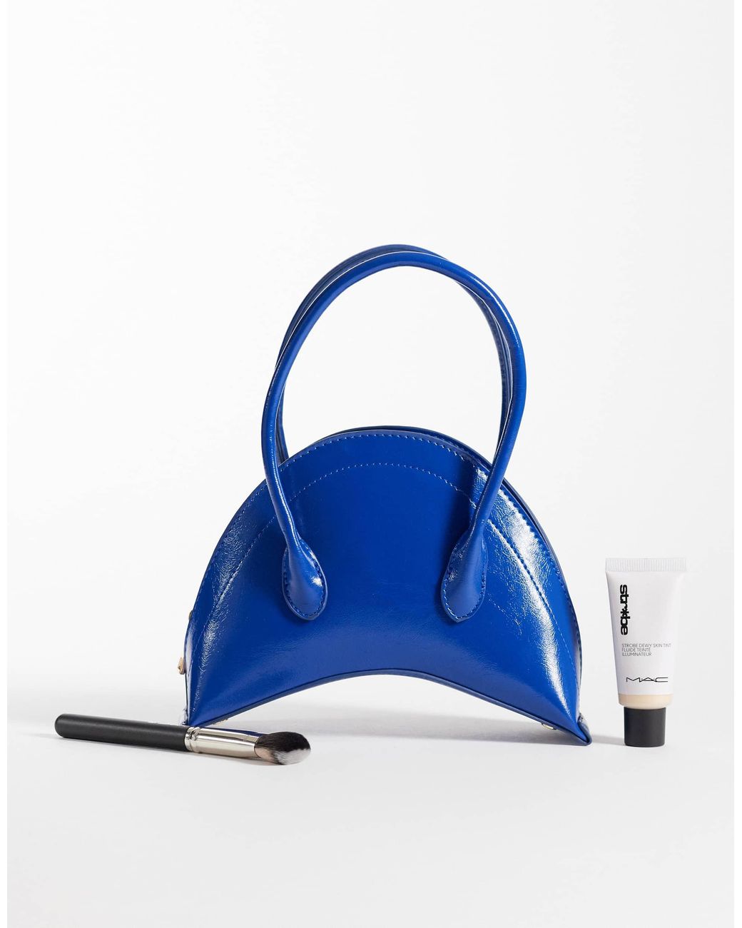 ASOS Blue Structured Mini Croissant Clutch Bag