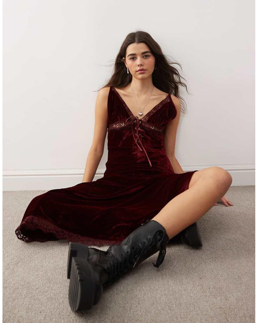 Miss Selfridge Cami Velvet Maxi Dress in Brown | Lyst UK Miss Selfridge Cami Velvet Maxi Dress in Brown | Lyst UK