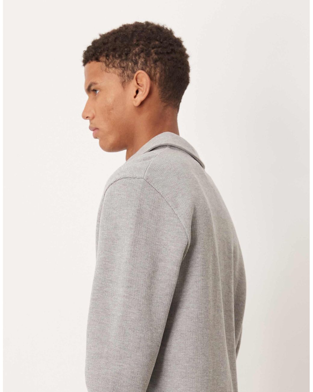 ASOS Natural Button Up Shacket for men