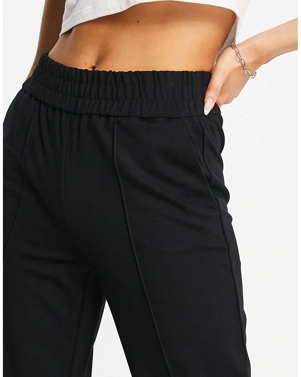 ONLY Black Elasticated Waist Wide Leg Trousers