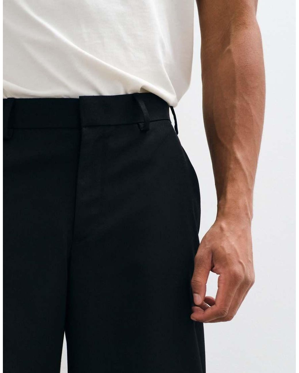 ASOS Black Tailored Barrel Pants for men