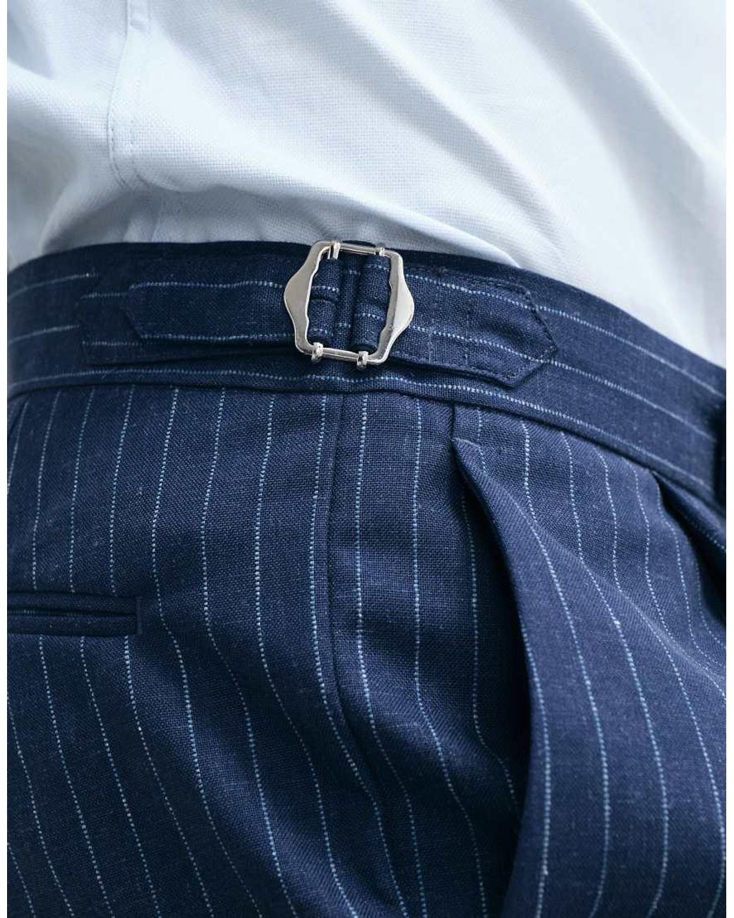 ASOS Blue Slim Suit Trouser With Linen for men