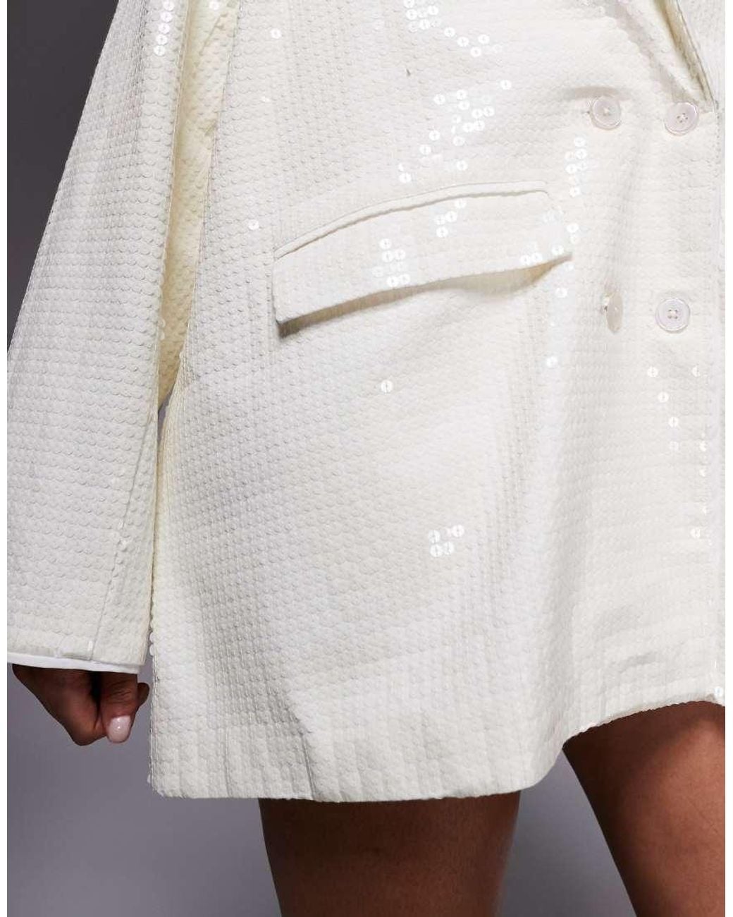 ASOS Gray Curve Oversized Sequin Blazer Dress