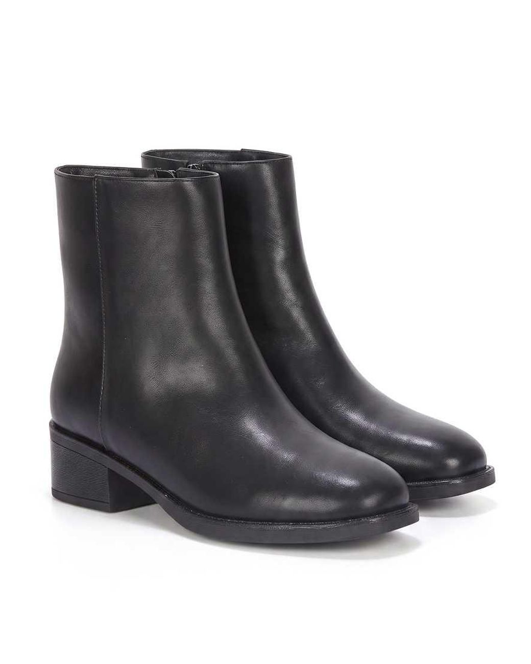 SEQWL Black Dress Ankle Booties Low Block Heel Elegant Warm Shoes