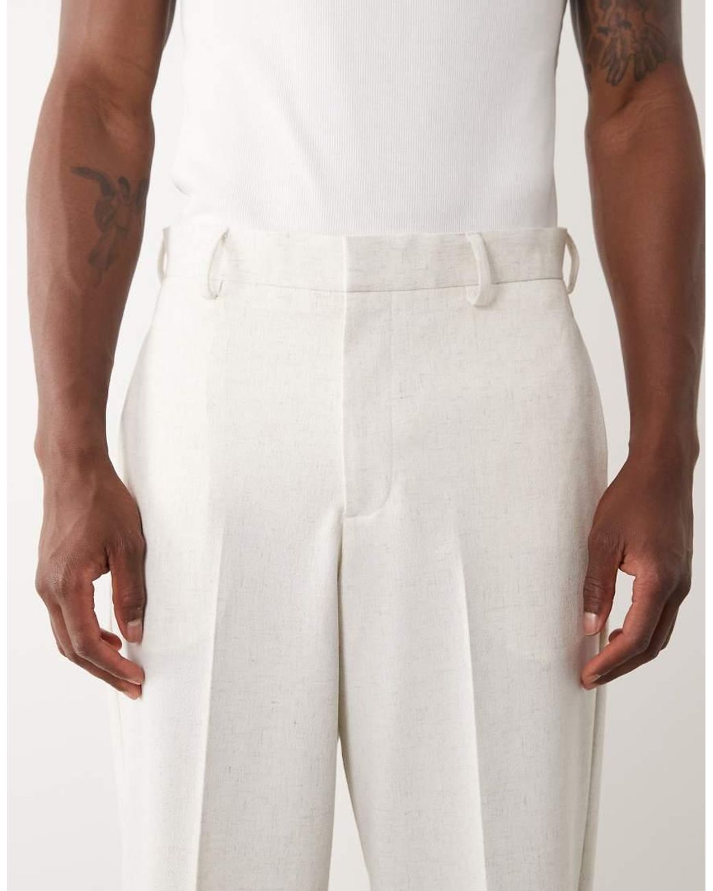 ASOS White Wide Leg Suit Trousers for men