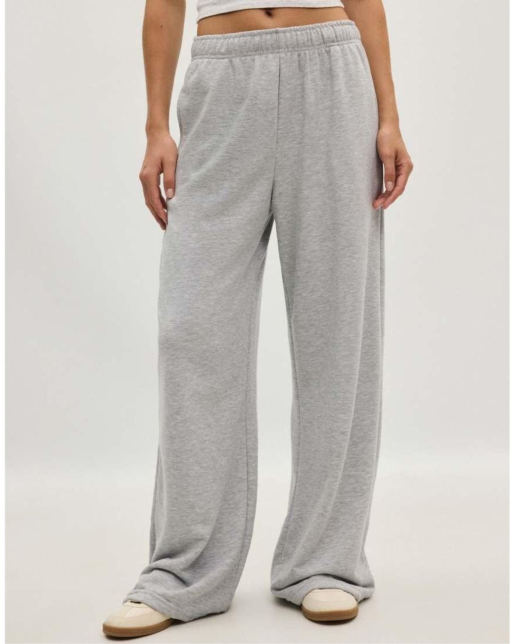 Stradivarius White Tall Wide-leg jogger Trousers