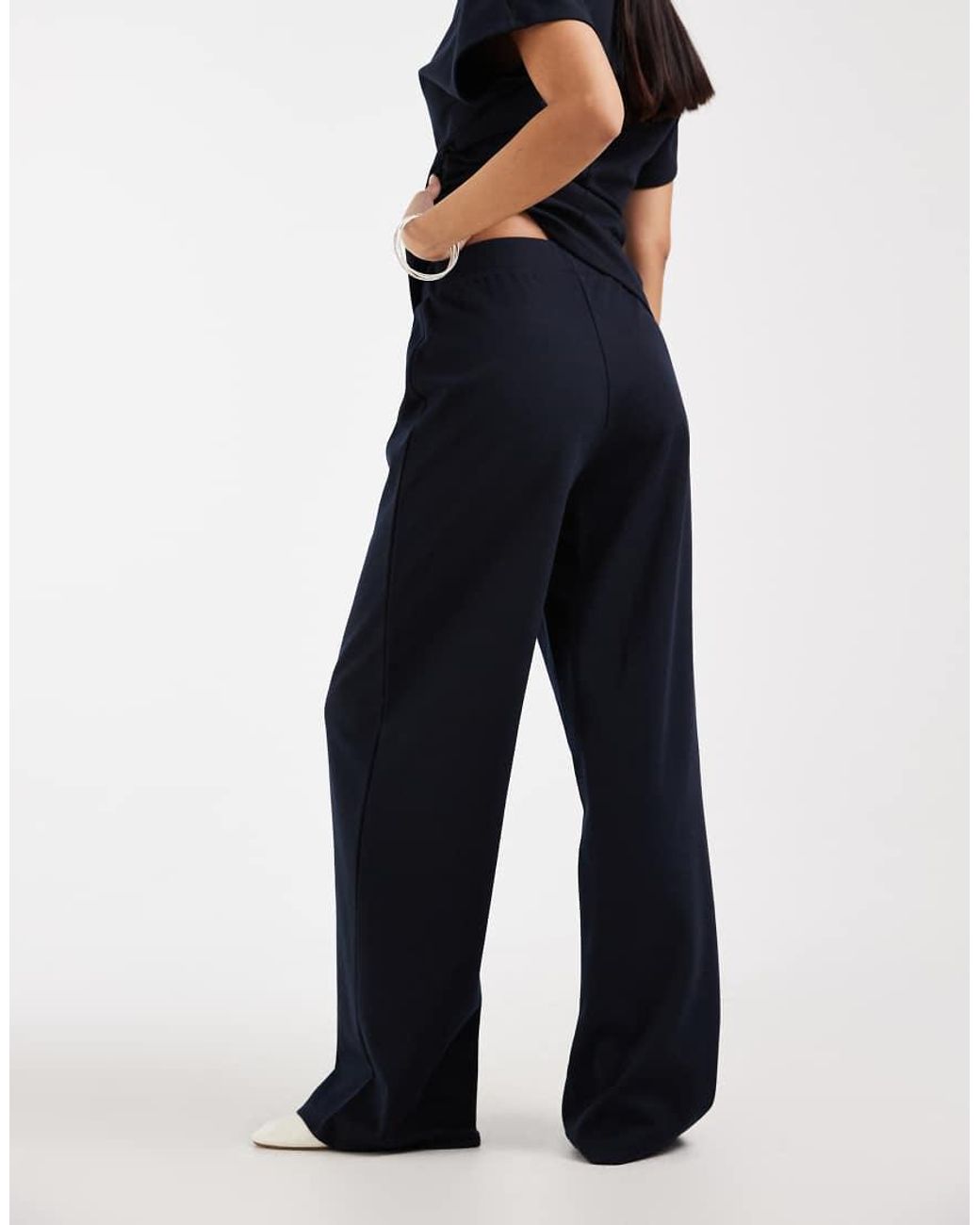 ONLY Broek Met Wijde Pijpen in het Blue
