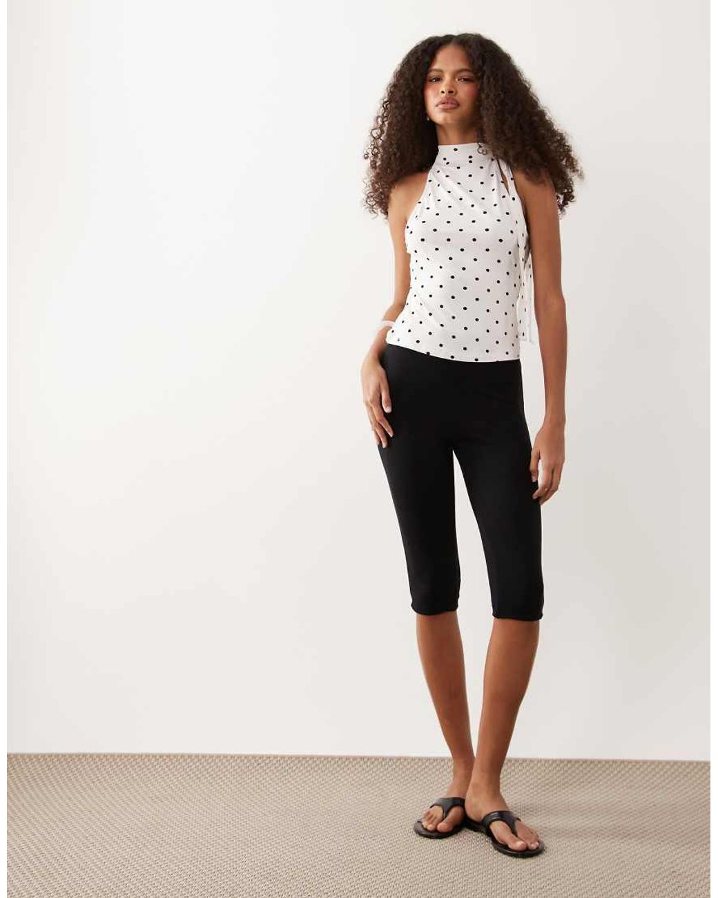 ASOS White Racer Tie Neck Turtle Neck