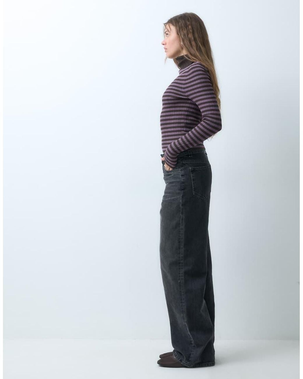 Collusion Multicolor Knitted Ribbed Roll Neck Jumper