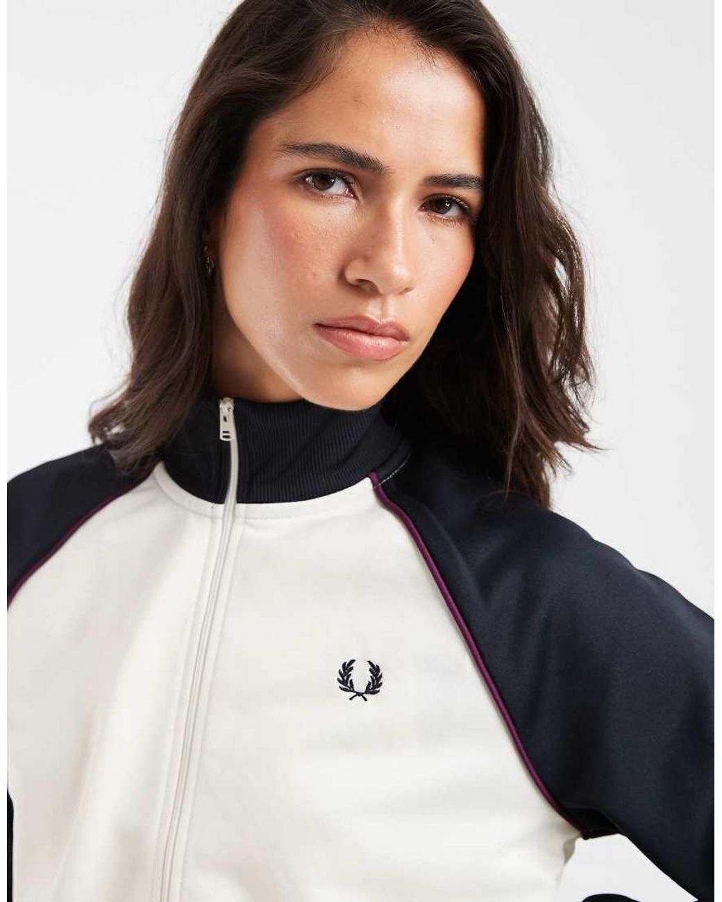 Fred Perry White Colour Block Track Jacket