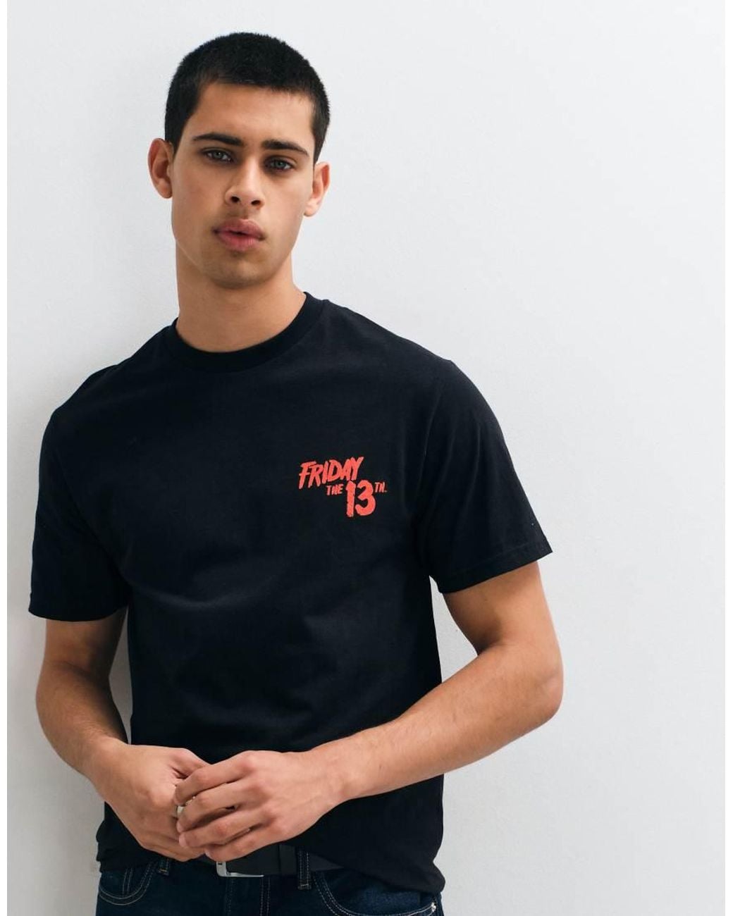 ASOS Red Oversized T-shirt With Halloween Friday 13th Print for men