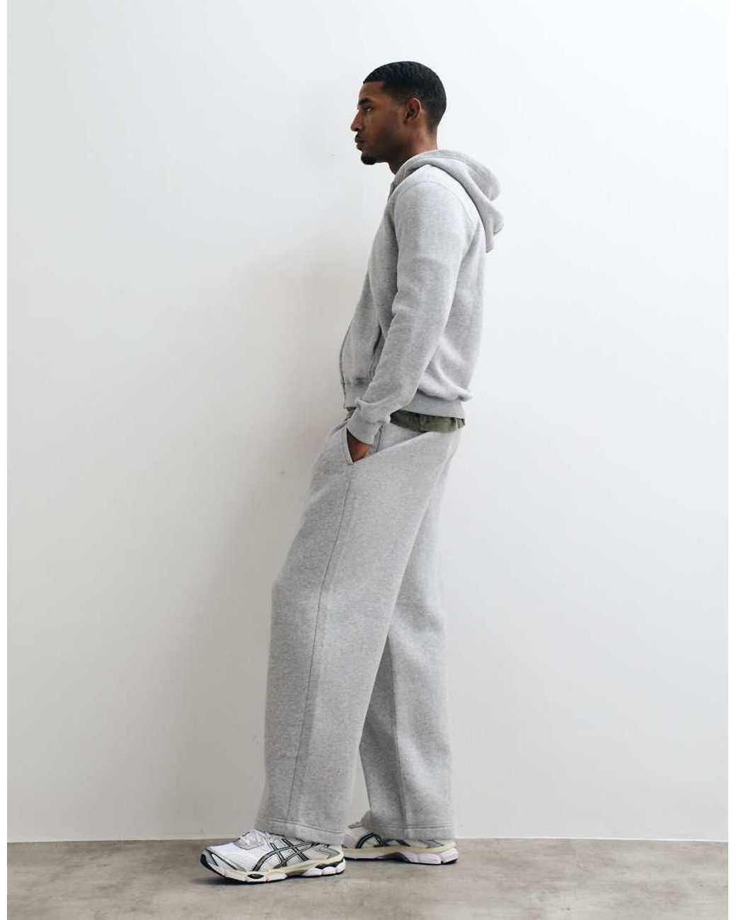 Hollister Gray Uncuffed baggy Low Rider joggers for men
