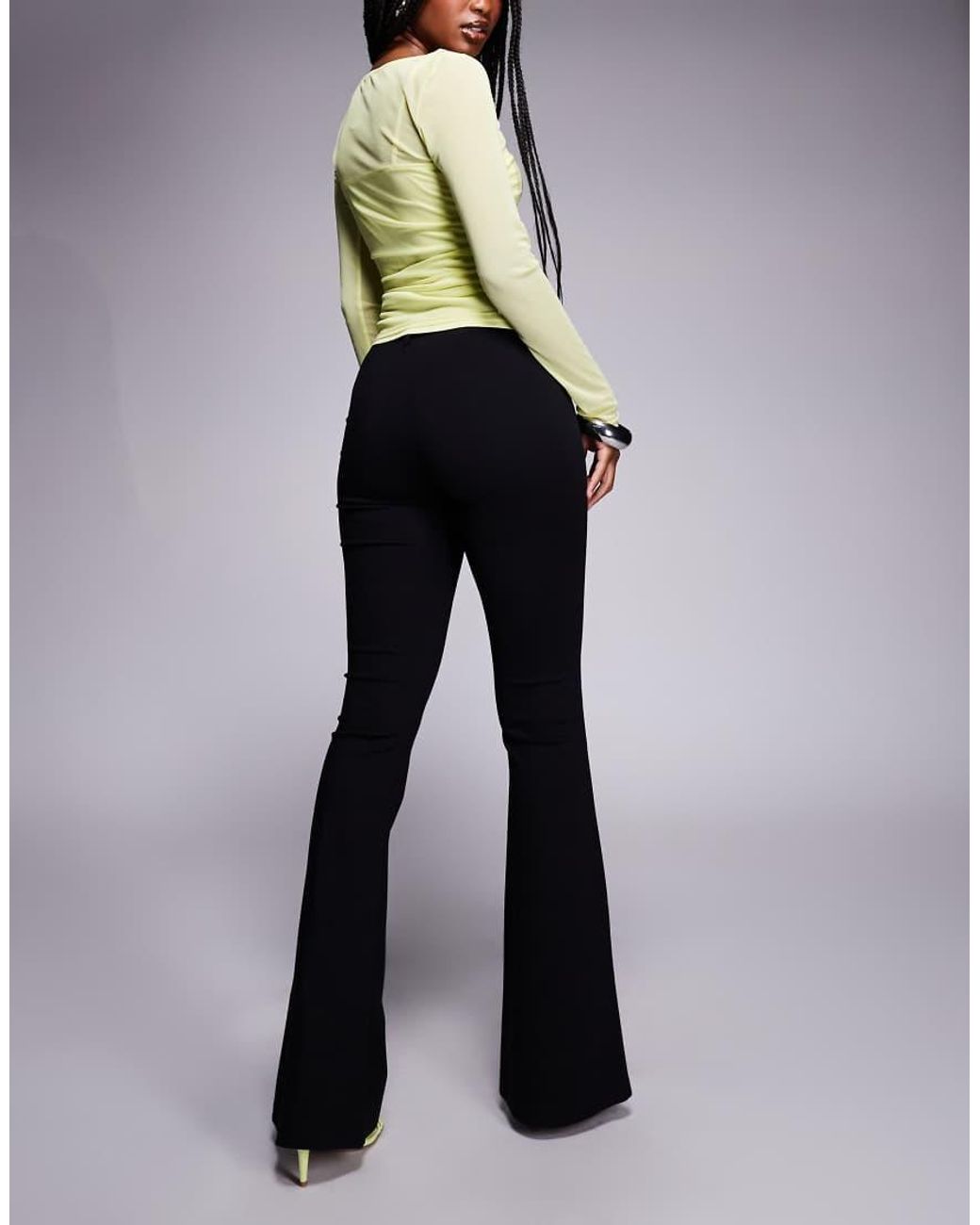 ASOS Blue Premium Ponte Flare Pants With Tailored Waistband