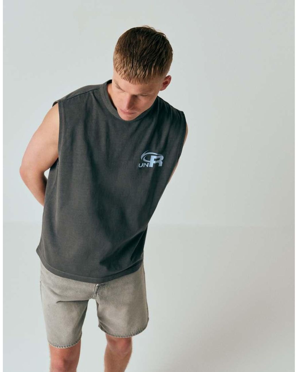 ASOS Green Heavyweight Oversized Tank Text Graphic for men