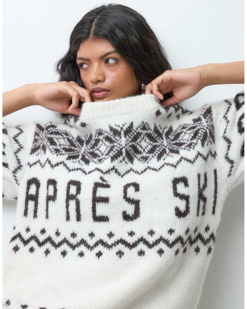 Vero Moda White 'Apres Ski' Fairisle Jumper