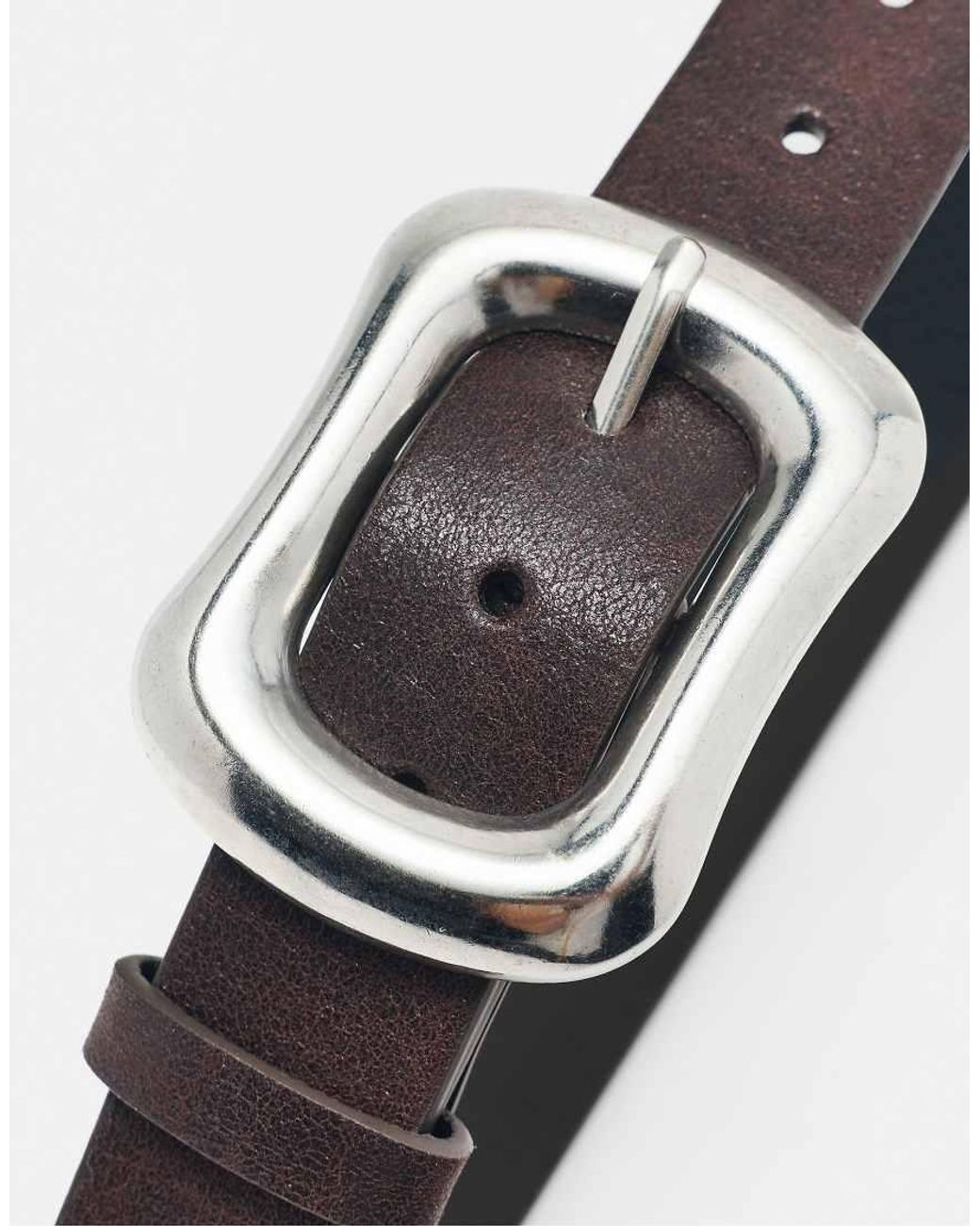 Pull&Bear Blue Rectangular Buckle Belt