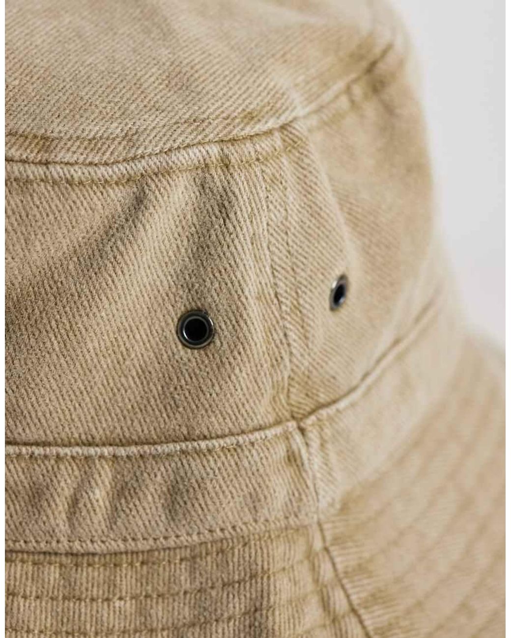 ASOS Natural Washed Bucket Hat for men