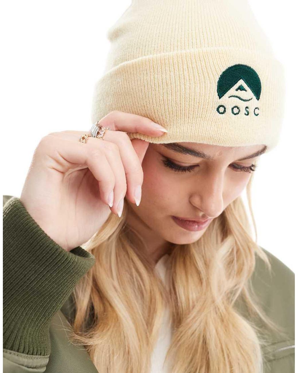 OOSC White Classique Ski Beanie Desert Sand