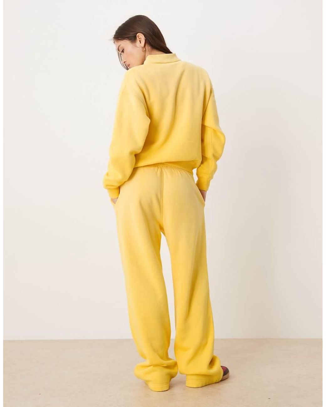 Polo Ralph Lauren Yellow Icon Logo Fleece Wide-leg Sweatpant