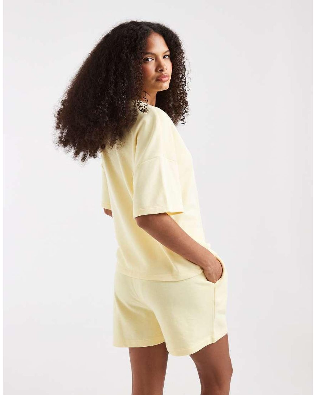 Pieces Natural High Waist Sweat Shorts Co-Ord