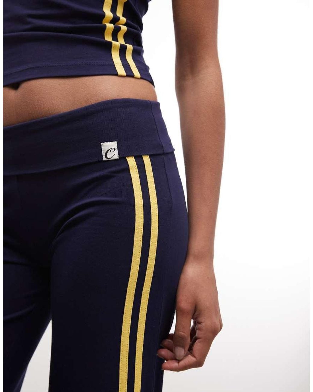 Collusion Blue Low Rise Flared Sporty Track Pant