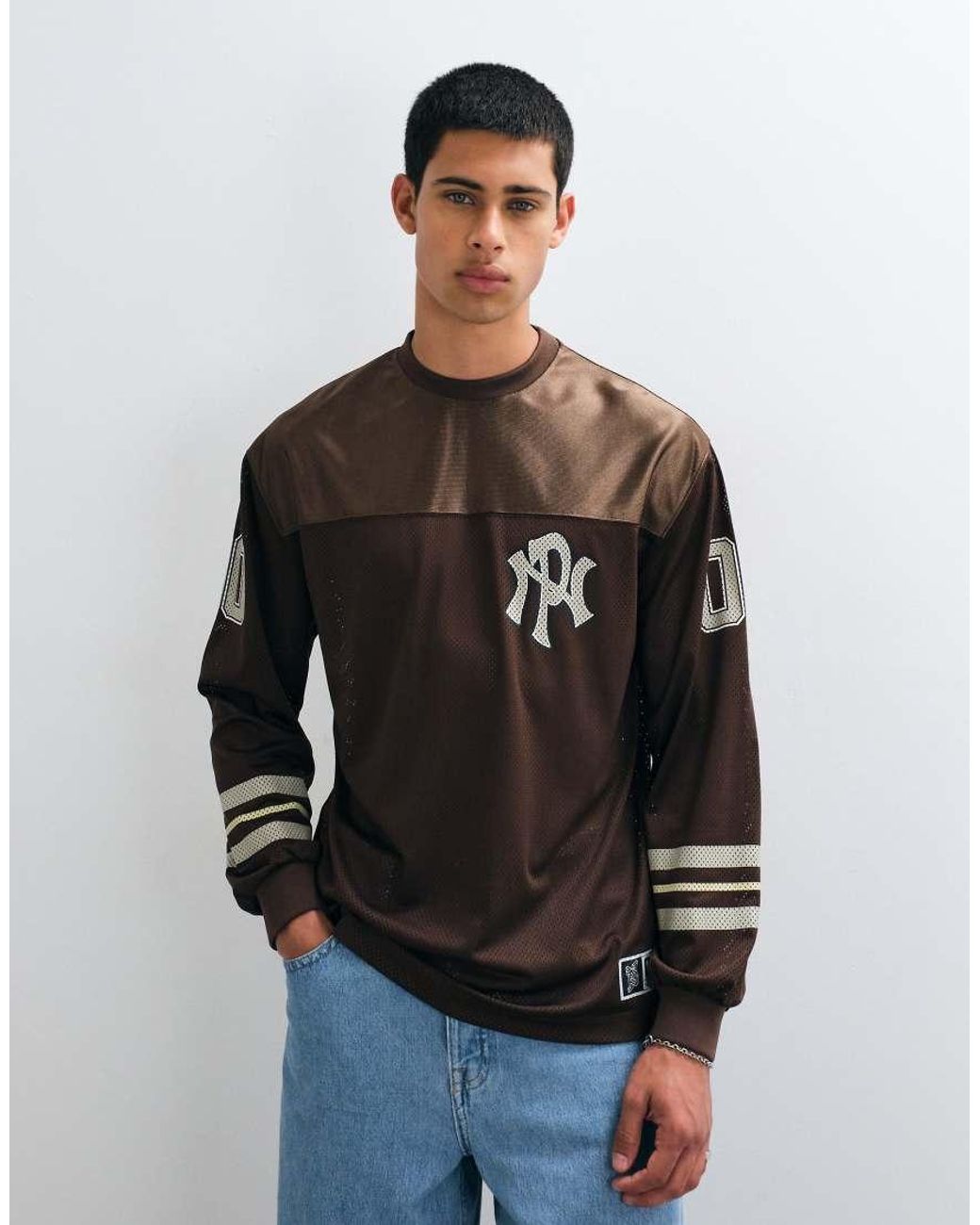No Problemo Blue Sports Long Sleeve Jersey With Nyp Logo for men