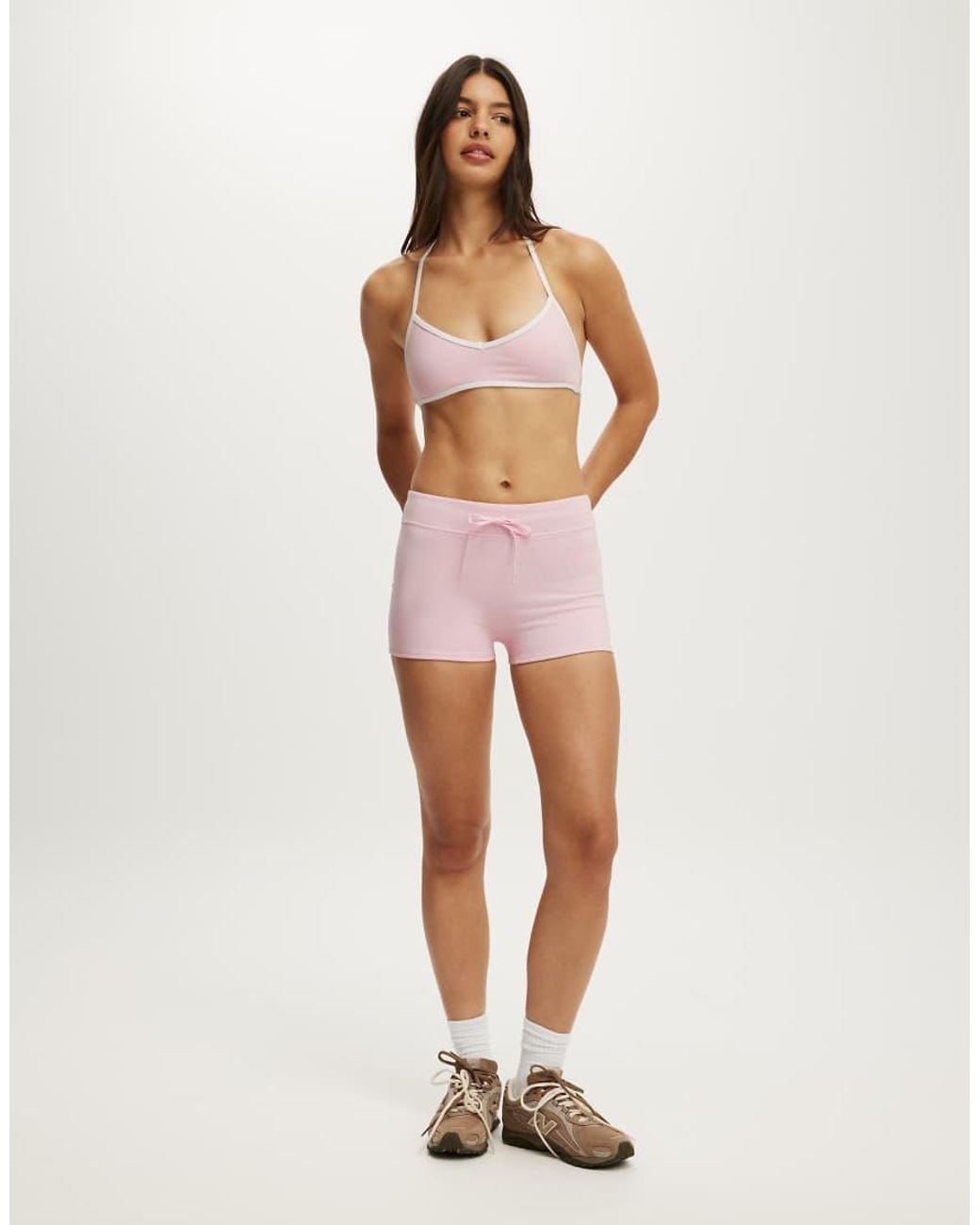 Cotton On Pink Ultra Soft Halter Open Back Crop