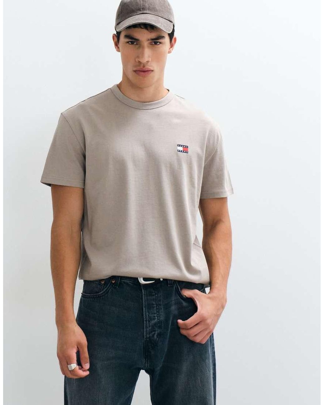 Tommy Hilfiger Gray Badge Logo T-shirt for men