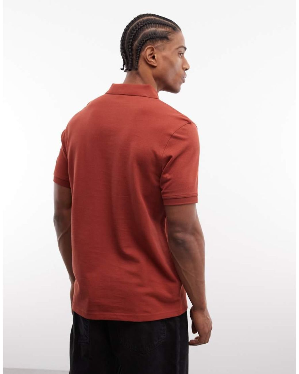 Barbour Red Essential Short Sleeve Logo Polo Shirt for men