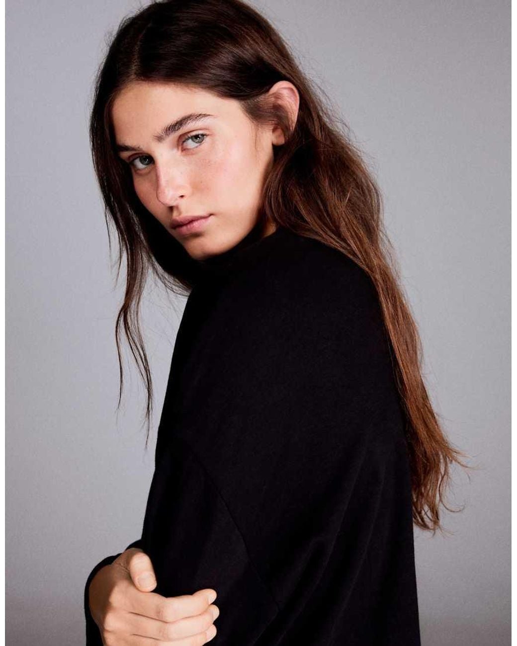 Bershka Black Striped Boxy Long Sleeve T-Shirt