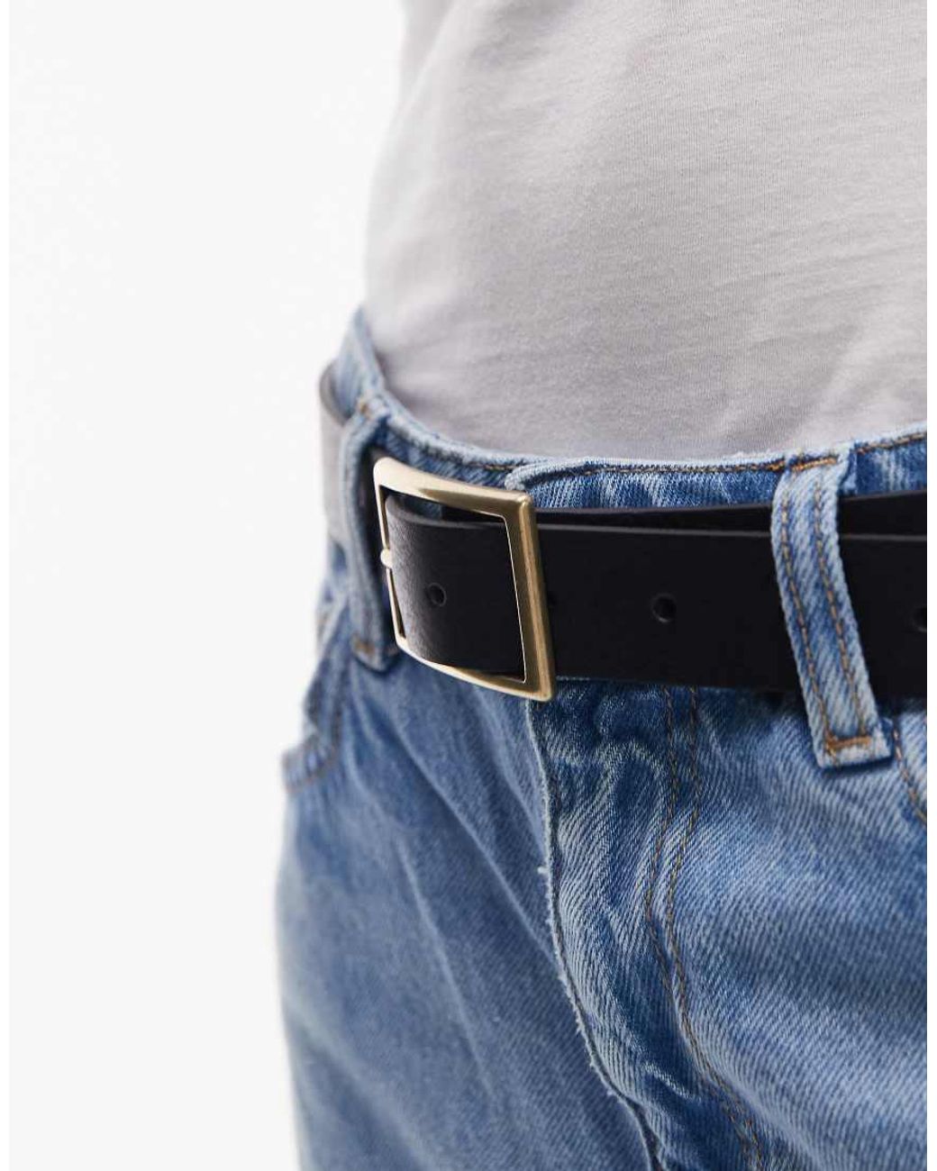 Cinturón De Cuero Con Hebilla Rectangular De Levi's de color Blue