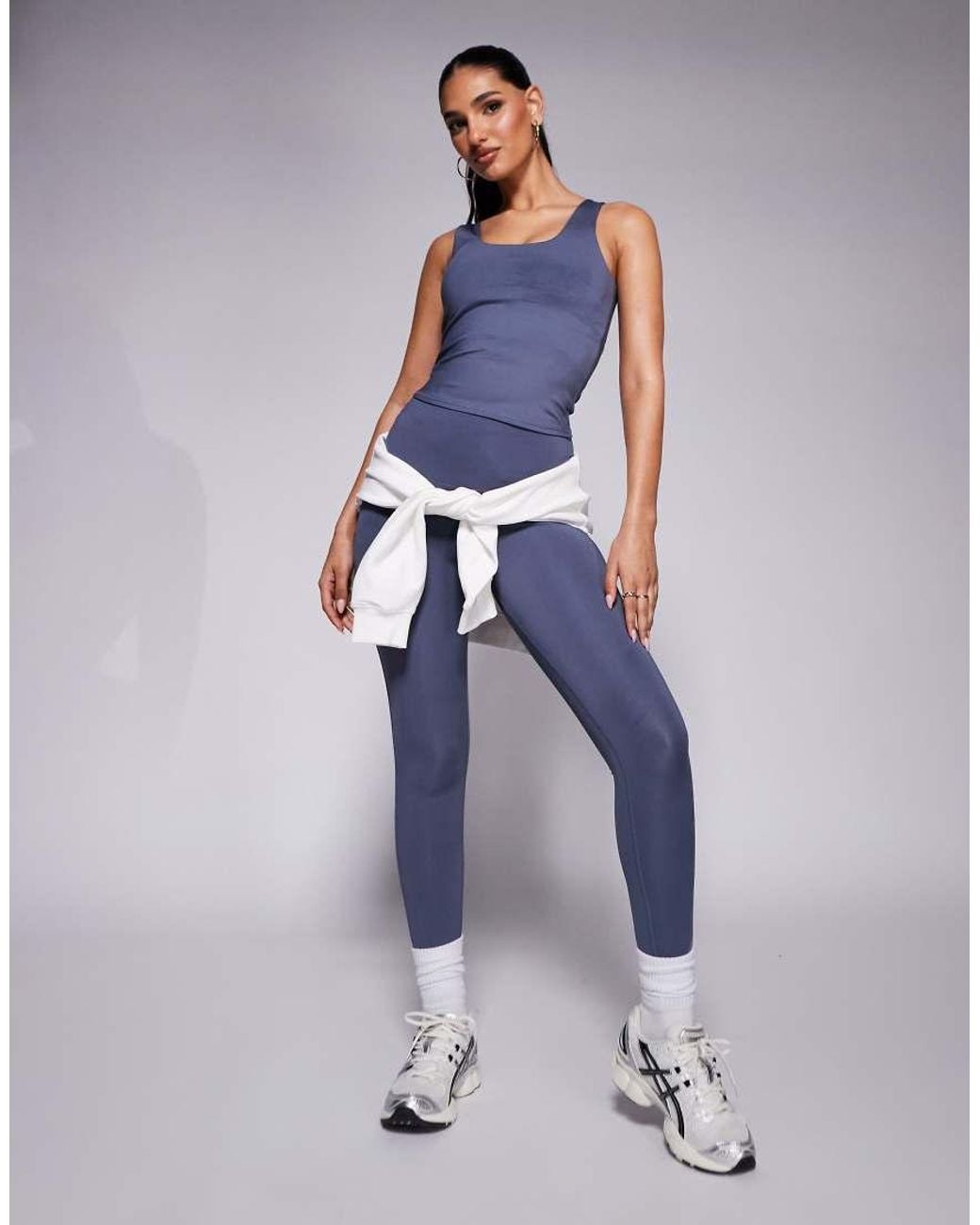 4505 Blue Square Neck Vest With Inner Bra