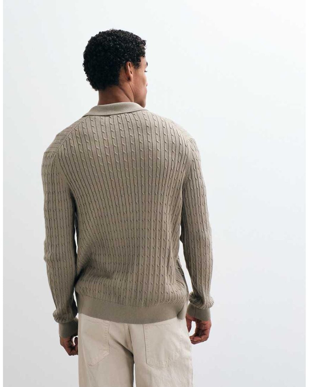 Mango Gray Knitted Button Through Cardigan for men