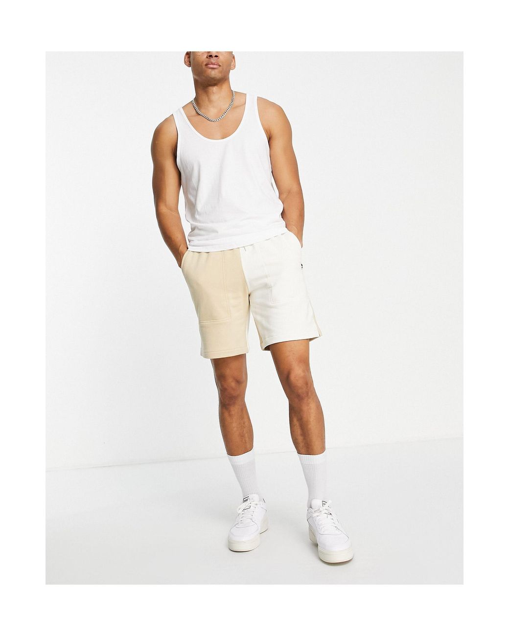 PUMA Downtown Colourblock Shorts in Natural for Men | Lyst